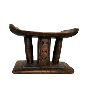 African Ashanti Wood Head Rest Or Foot Stool Ghana
